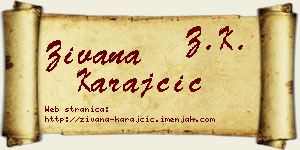 Živana Karajčić vizit kartica